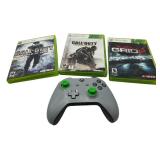 XBOX 360 GAMES AND ONE CONTROLLER