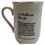 NORMAL ROCKWELL 1982 GOLD RIM PORCELAIN MUGS, LOT OF 8 MUGS