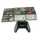 XBOX 360 GAMES AND ONE CONTROLLER