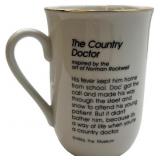 NORMAL ROCKWELL 1982 GOLD RIM PORCELAIN MUGS, LOT OF 8 MUGS