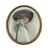 VINTAGE PAINTINGS WALL DECOR VICTORIAN FRAMED ART, LOT OF 2