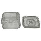 VINTAGE ANCHOR HOCKING CLEAR GLASS DISH WITH A LID