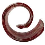 ABSTRACT RED ART GLASS SWIRL SCULPTURE HOME DECOR