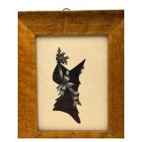 PAIR OF COLONIAL SILHOUETTE PORTRAITS IN MAPLE FRAMES