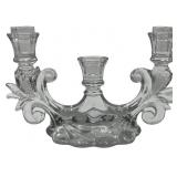 CRYSTAL CAMBRIDGE CAPRICE TRIPLE CANDLESTICK HOLDER ART HOME DECOR
