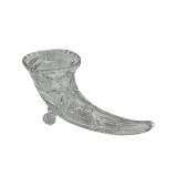 VINTAGE CRYSTAL GLASS CORNUCOPIA "HORN OF PLENTY" DECORATIVE VASE