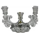 CRYSTAL CAMBRIDGE CAPRICE TRIPLE CANDLESTICK HOLDER ART HOME DECOR