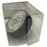 1980 LAKE PLACID OLYMPICS HOCKEY PUCK // SIGNED BY USA CAPTAIN MIKE ERUZIOE