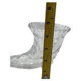 VINTAGE CRYSTAL GLASS CORNUCOPIA "HORN OF PLENTY" DECORATIVE VASE
