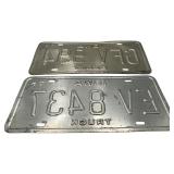 VTG IOWA LICENSE PLATES, SET OF 2