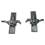 VINTAGE 1967 FORD MUSTANG FENDER EMBLEMS, SET OF 2