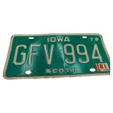 VTG IOWA LICENSE PLATES, SET OF 2