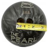VINTAGE BRUNSWICK / THE PEARL BOWLING BALL-GRAY SILVER SMOKE SWIRL