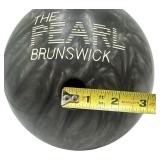 VINTAGE BRUNSWICK / THE PEARL BOWLING BALL-GRAY SILVER SMOKE SWIRL