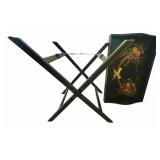 VINTAGE PAINTED TRAY TABLE WITH FOLDING LEGS