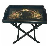 VINTAGE PAINTED TRAY TABLE WITH FOLDING LEGS