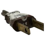 VINTAGE RUBY RED/MARBLE BASE MID-CENTURY CUT TO CLEAR GLASS LAMP, 2 OF 2