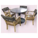 CAFE TABLE AND 4 CHAIRS