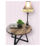 BUFFET ACCENT TABLE LAMP VICTORIAN RUSTIC FRIZZLED BEAUTIFUL BASE