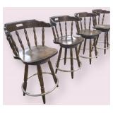 VINTAGE MID-CENTURY SWIVEL BAR STOOLS, LOT OF 4