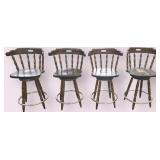 VINTAGE MID-CENTURY SWIVEL BAR STOOLS, LOT OF 4