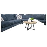 BLUE SECTIONAL, 4 PIECES, 129IN X 168 IN (10.75 FT X 14 FT)