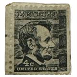 VINTAGE 1965 ABRAHAM LINCOLN 4 CENT BLACK POSTAL STAMP USED