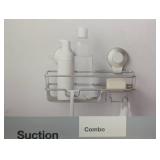 Suction Combo Basket Bathroom Shower Storage Nickel Finish