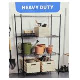 4 Tier Wide Wire Shelving Black - Brightroom™: Steel Storage Shelves, Adjustable Wire Rack, 350 lb Capacity
