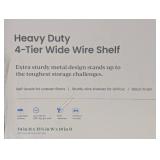 4 Tier Wide Wire Shelving Black - Brightroom™: Steel Storage Shelves, Adjustable Wire Rack, 350 lb Capacity
