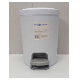 1.6gal Round Step Trash Can - Brightroom™: Compact Pedal-Operated Lid, Small Bathroom Bin, Textured White Finish