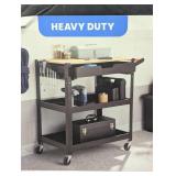3 Tier Metal Rolling Service Cart - Brightroom™