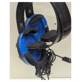 Pair of Turtle Beach Recon Chat PlayStation Headset – PS5, PS4 3.5mm – Glasses Friendly, High-Sensitivity Mic, Black/Blue