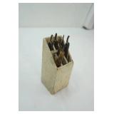 Vintage razors in wood holder