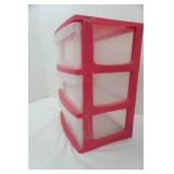 Pink Mainstays 3 drawer storage cart 21"x 14"x 26"