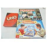 Game Lot: connect 4, Monopoly, UNO Deluxe