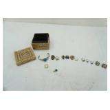 Beaded box, rings