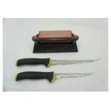 9" & 8" filet knife and sharpener