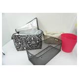 black & white zipper collapsible cooler, wire basket & more