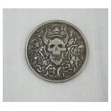 Demon Skull Hobo Coin. U.S. One Dollar