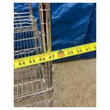 Adjustable 4-Tier Stainless Steel Mobile Wire Shelving Storage Rack Truck Cart - NSF Approved - Good Working Condition! 47.5" x 68" x 25" - Rubber On Two Wheels Missing - Still Moves Great!