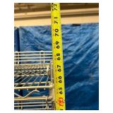 Adjustable 4-Tier Stainless Steel Mobile Wire Shelving Storage Rack Truck Cart - NSF Approved - Good Working Condition! 47.5" x 68" x 25" - Rubber On Two Wheels Missing - Still Moves Great!