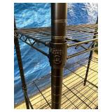 Lot of 2 Black Wire Shelving Storage Racks - Great Working Condition! 4-Tier & 5-Tier