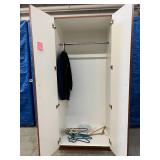 High Quality Heavy Duty Cherry Laminate Finish Executive Wardrobe Storage Cabinet with Number Combination Lock - Excellent Condition!