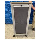 Locking Mobile Rolling Locking File & Storage Cabinet with Slide Up Door, Drawers and Wire Storage Bins - In Excellent Condition! No Key (Can Be Purchased Online For $5)