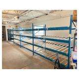 WOW MSRP $10,000 Heavy Duty 4-Tier Heavy Duty Steel Storage Carton Gravity Flow Racking With Blue Powder Coat Finish - In Excellent Condition 96" x 48" x 84"