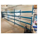 WOW MSRP $10,000 Heavy Duty 4-Tier Heavy Duty Steel Storage Carton Gravity Flow Racking With Blue Powder Coat Finish - In Excellent Condition 96" x 48" x 84"