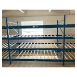 WOW MSRP $10,000 Heavy Duty 4-Tier Heavy Duty Steel Storage Carton Gravity Flow Racking With Blue Powder Coat Finish - In Excellent Condition 96" x 48" x 84"