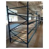 WOW MSRP $10,000 Heavy Duty 4-Tier Heavy Duty Steel Storage Carton Gravity Flow Racking With Blue Powder Coat Finish - In Excellent Condition 96" x 48" x 84"