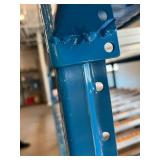 WOW MSRP $10,000 Heavy Duty 4-Tier Heavy Duty Steel Storage Carton Gravity Flow Racking With Blue Powder Coat Finish - In Excellent Condition 96" x 48" x 84"